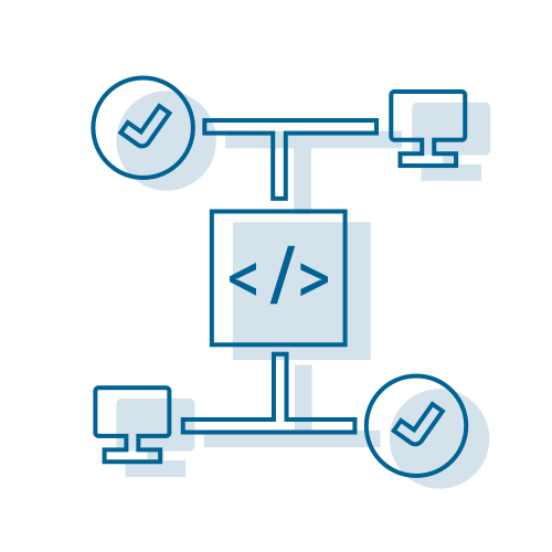 Icon image of a flow diagram for some technology